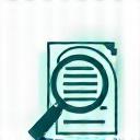 A magnifying glass over a document icon representing SEO